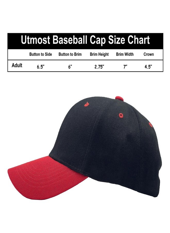 Utmost Structured Baseball Cap with Adjustable Closure - Performance Hat for Outdoor Activities and Custom Embroidery (1pc Black/Red) - Image 4